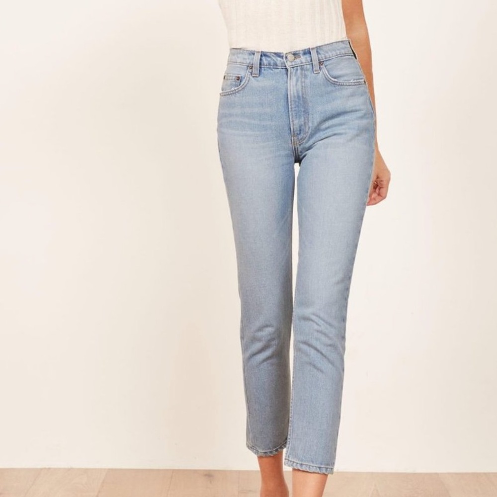NWT Reformation Julia High Crop Denim